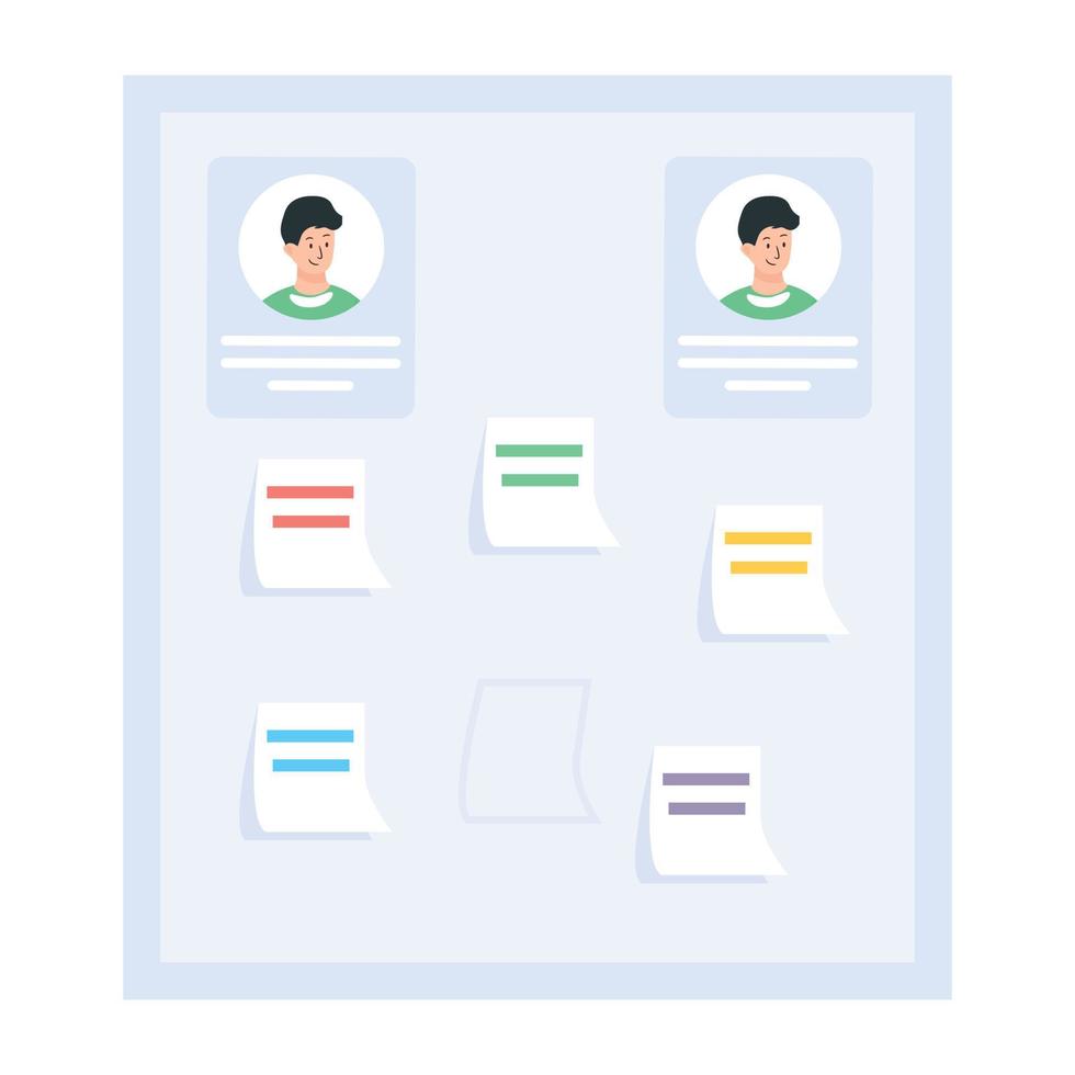 Flat editable vector of task assign