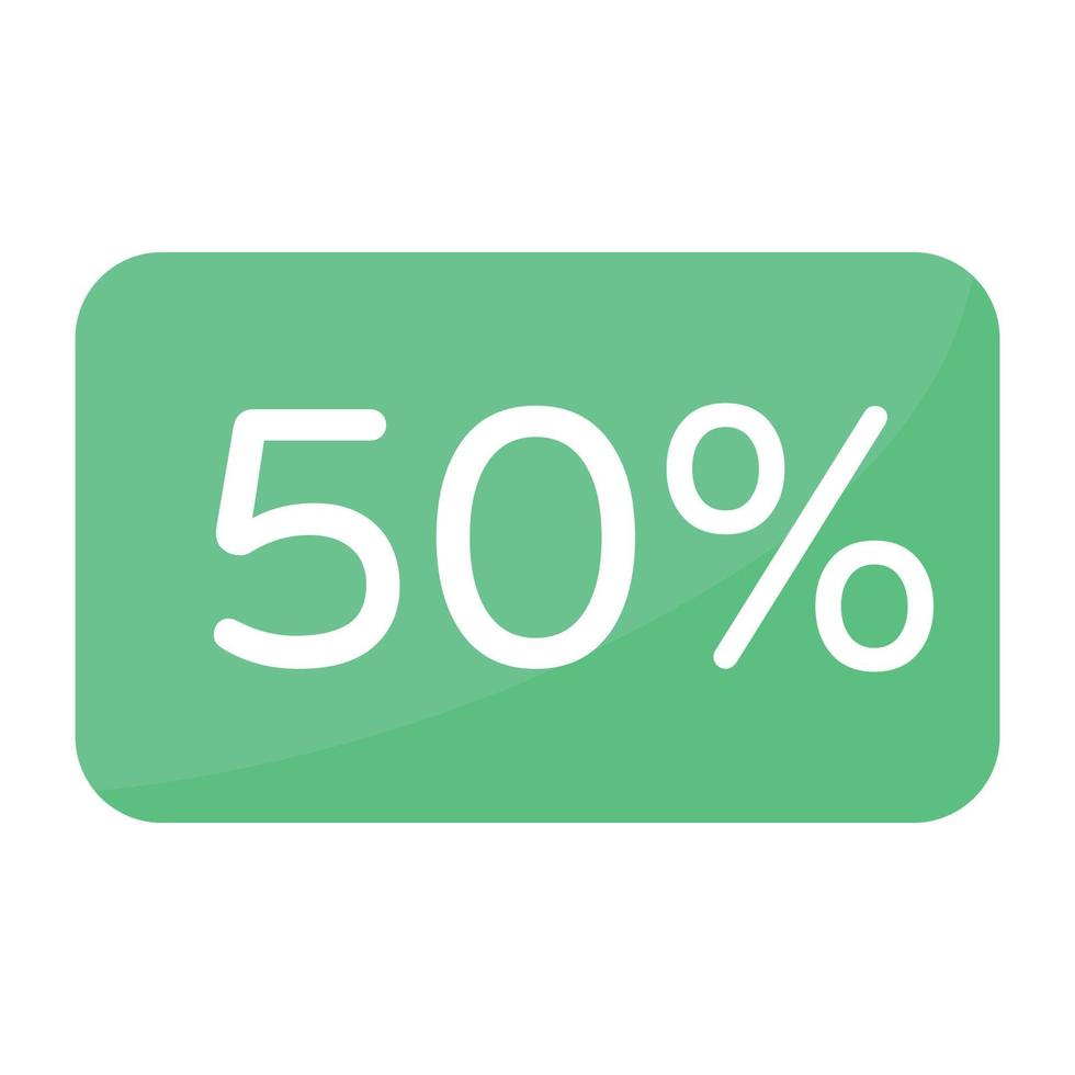 Get a flat icon of discount vector
