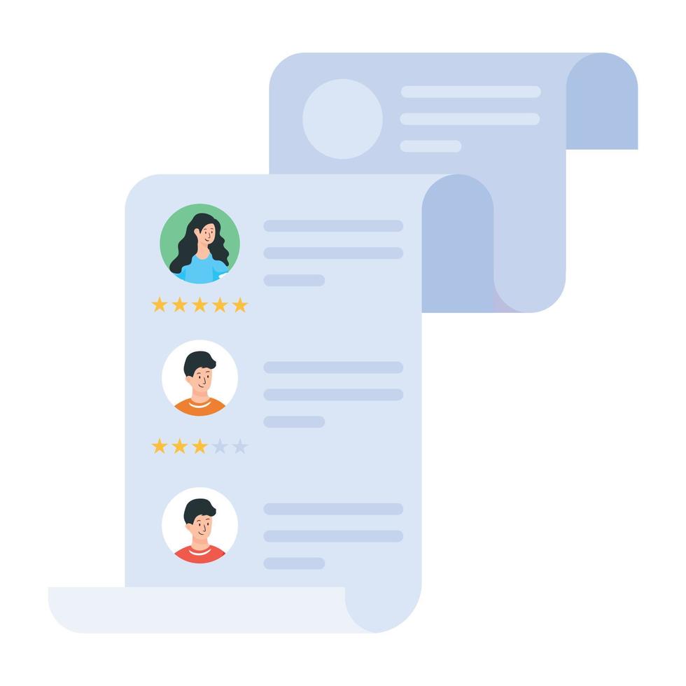 Modern flat icon of customer reviews vector