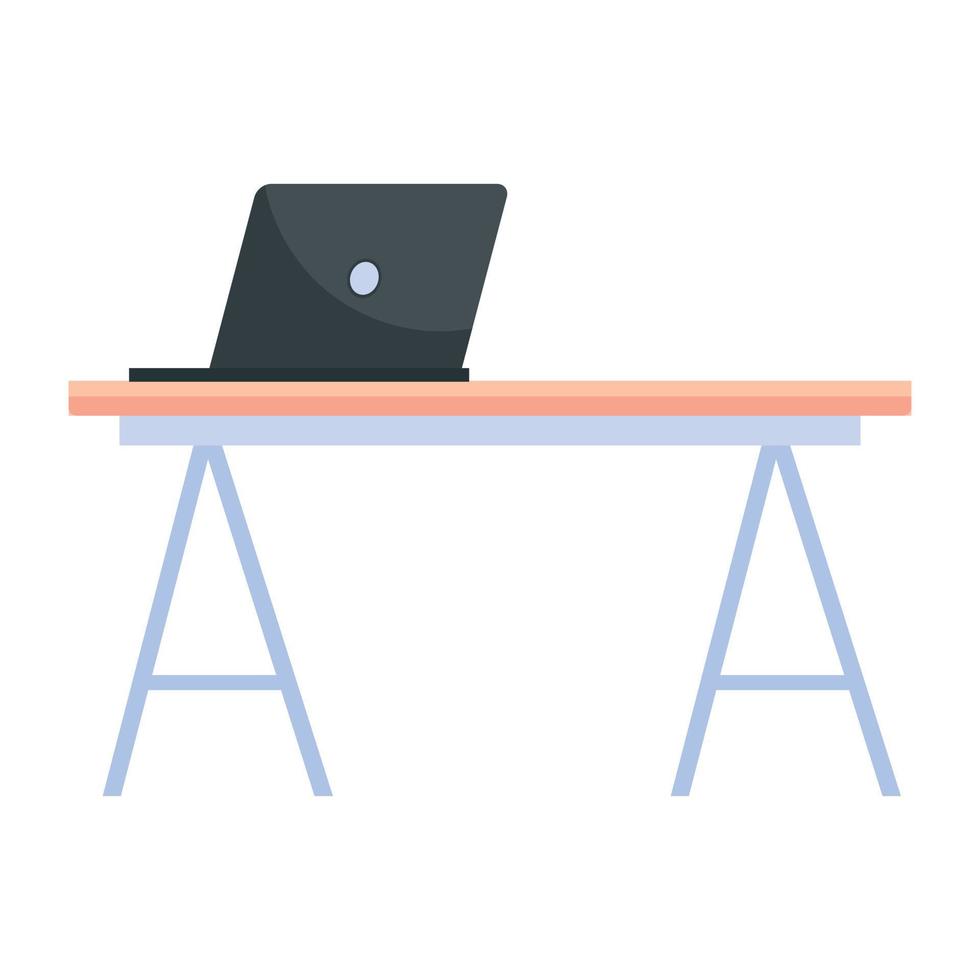 Flat vector icon of laptop table