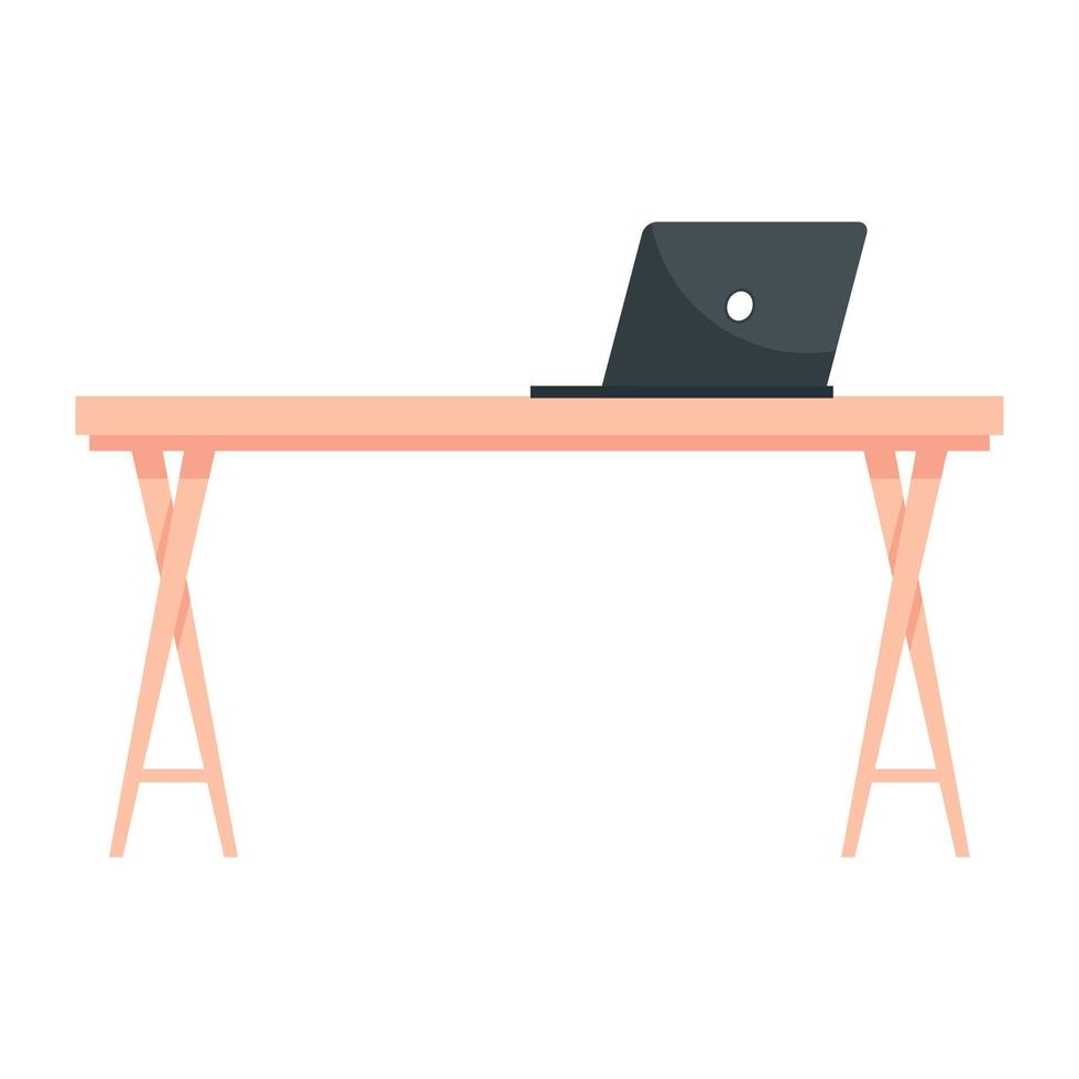 Flat vector icon of laptop table