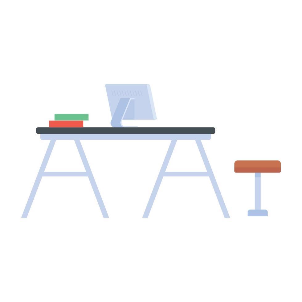 Flat vector icon of laptop table