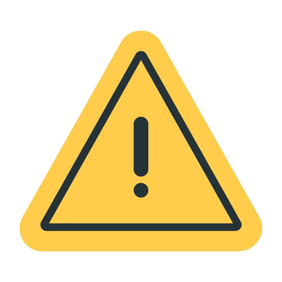 A flat icon of warning symbol vector