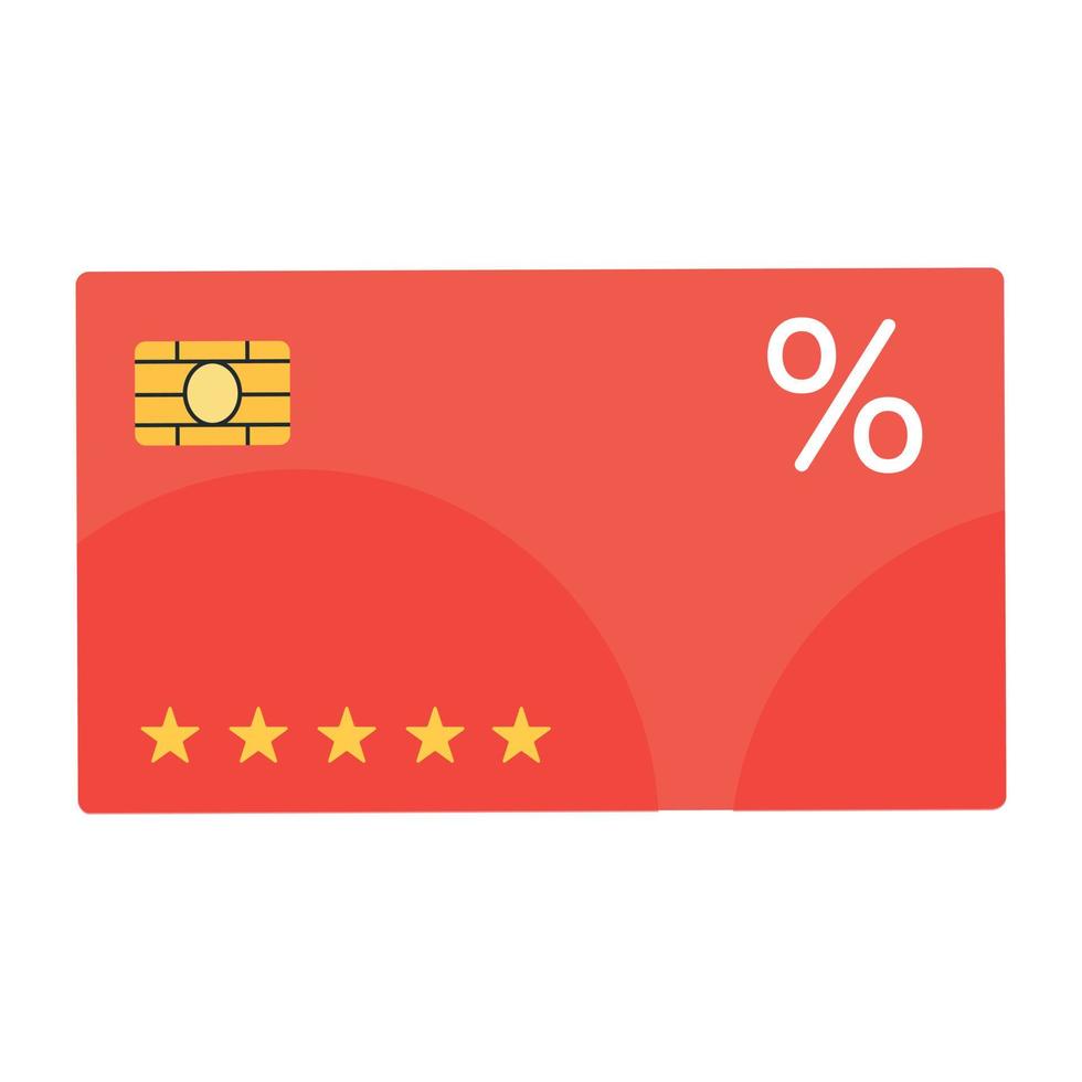 Trendy flat icon of loyalty card vector