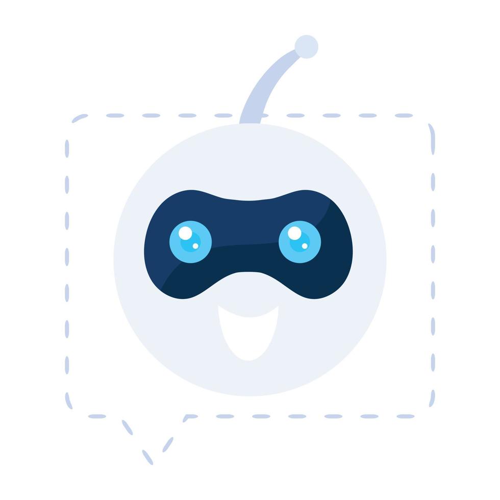 Modern flat icon of robot face vector