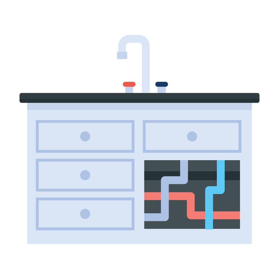 Premium flat icon of a sink vector