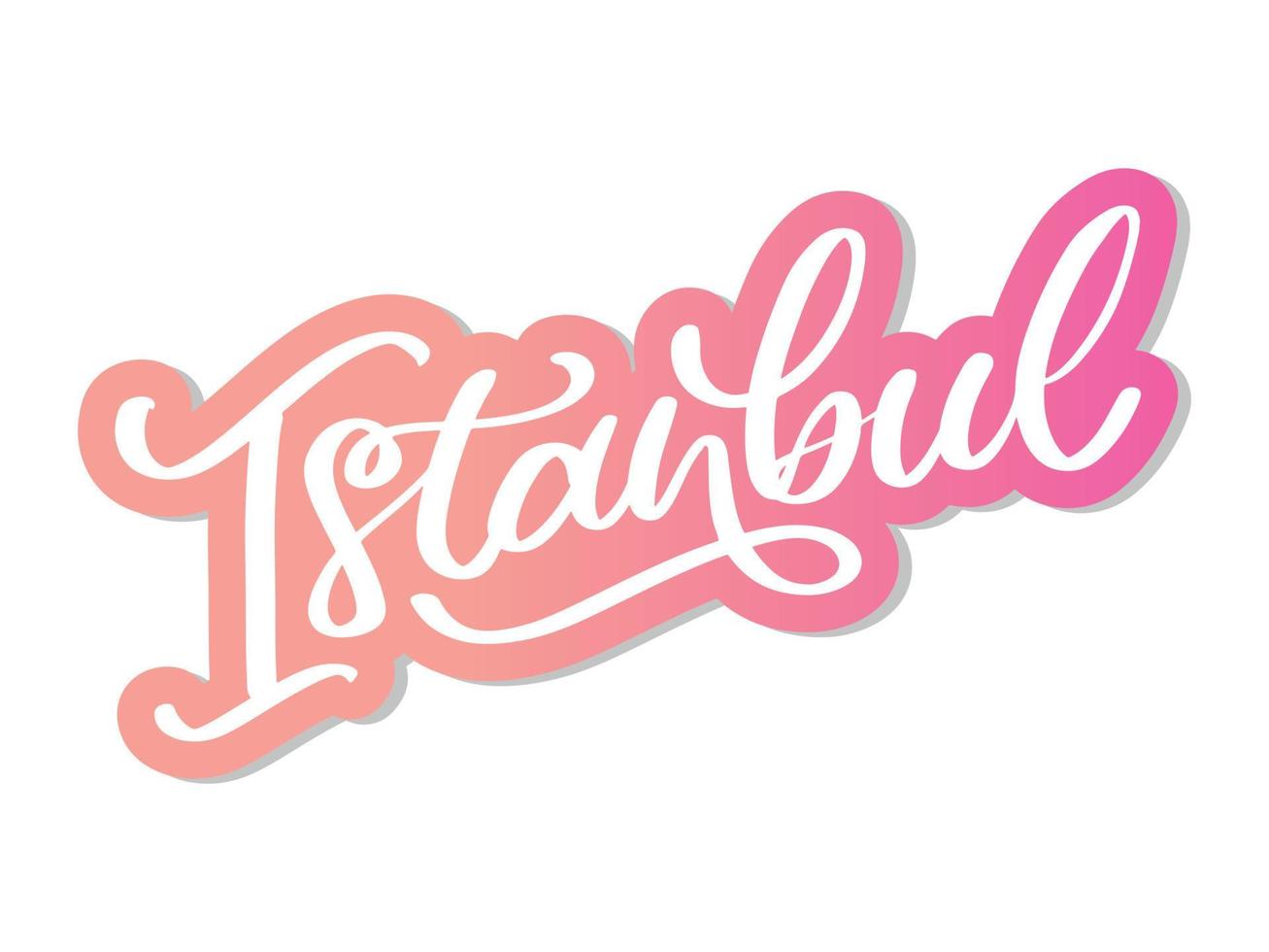 Estanbul. letras a mano. logotipo vectorial de estambul en color negro con gaviotas sobre fondo blanco. productos de recuerdo, emblema de pancarta, blog de viajes en redes sociales, folleto, volante. ilustración digital. vector