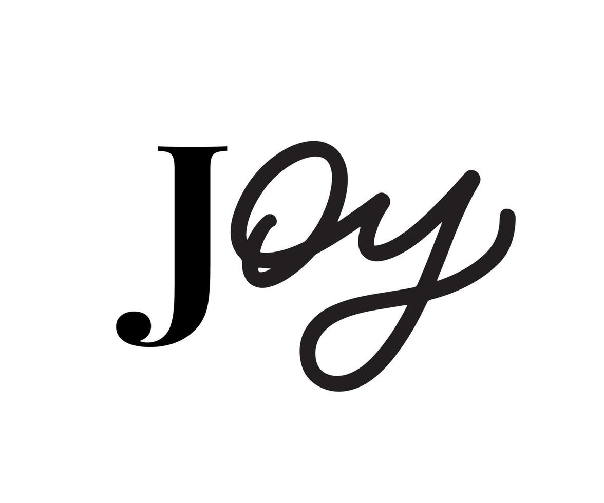 Joy text vector written with an elegant typography.