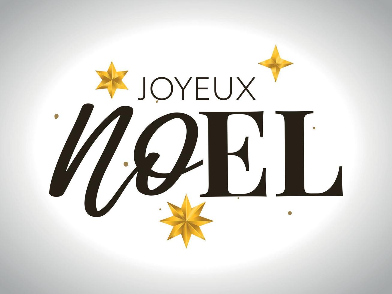 Merry Christmas in French language. Joyeux Noel modern brush vector calligraphy. Hand drawn calligraphic phrase isolated on white background. Typography for greeting card, postcards, poster, banner.