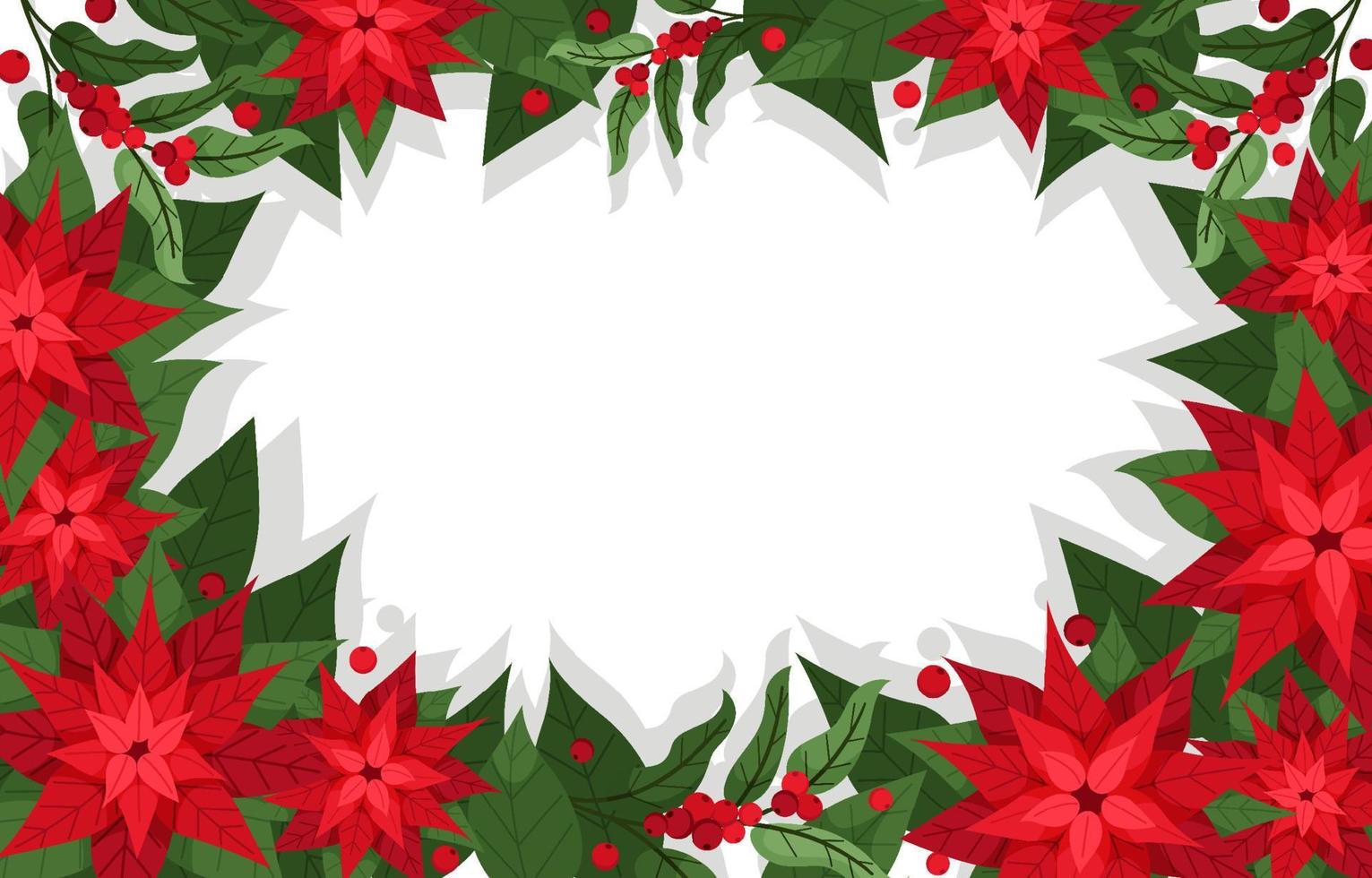 Poinsettia Red Flowers Background vector