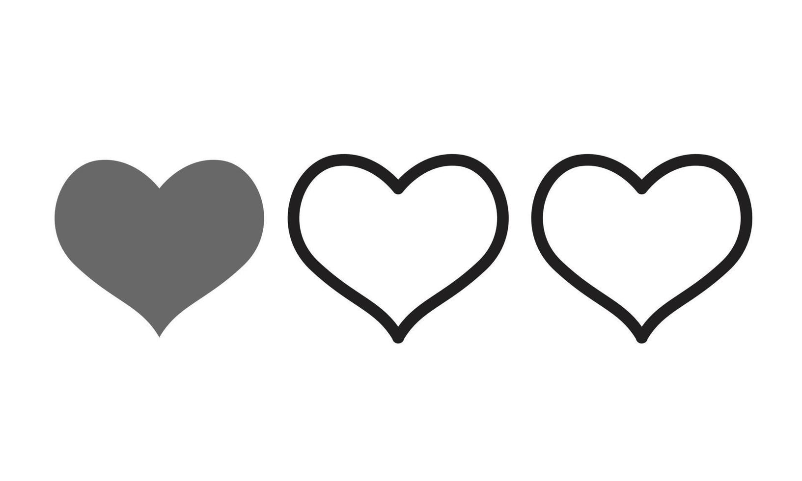 Collection of heart illustrations set vector