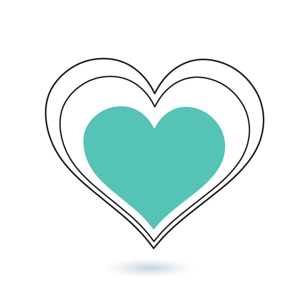 Collection of heart illustrations vector