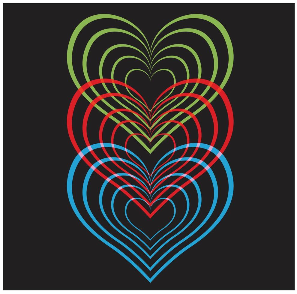 Collection of heart illustrations vector