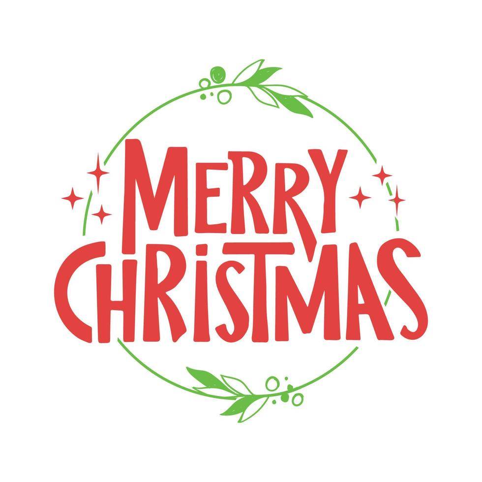 Merry Christmas lettering message banner. Creative typography for Holiday Greeting card or poster. vector