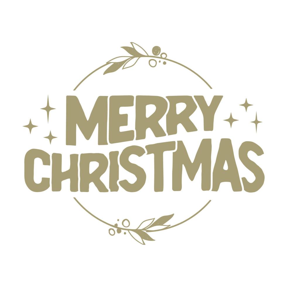 Merry Christmas lettering message banner. Creative typography for Holiday Greeting card or poster. vector