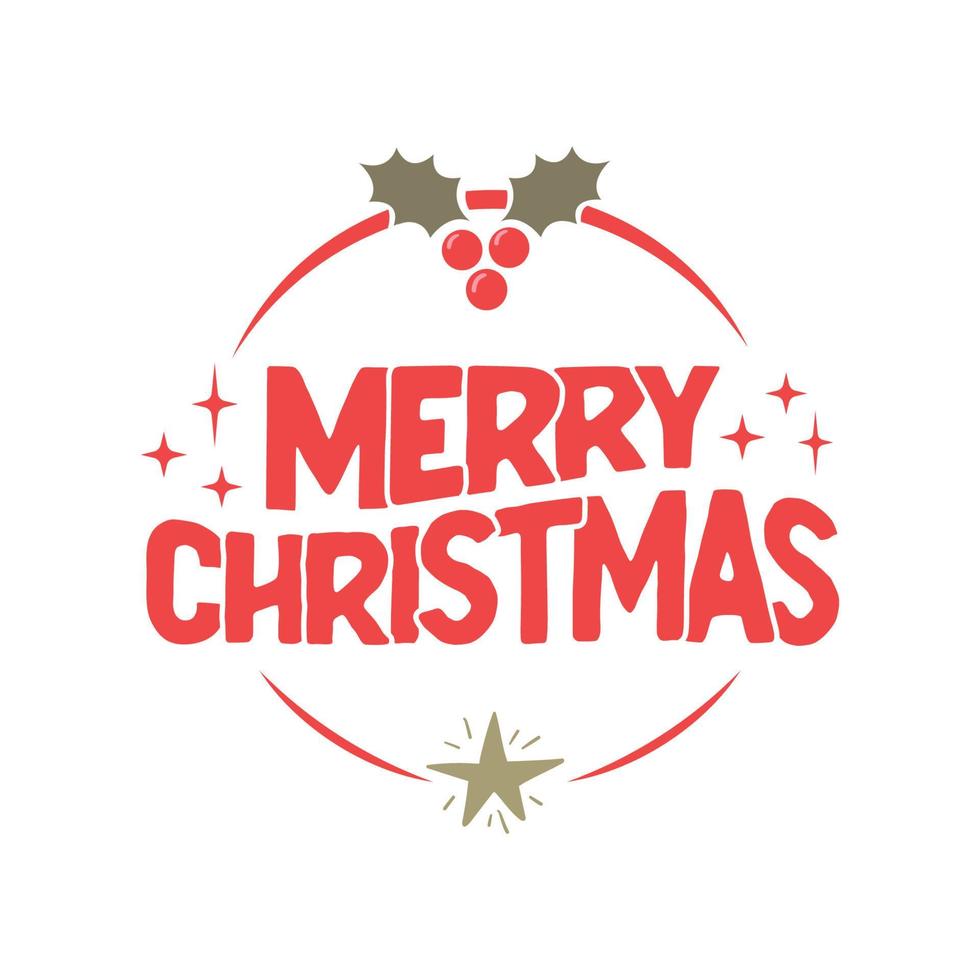 Merry Christmas lettering message banner. Creative typography for Holiday Greeting card or poster. vector