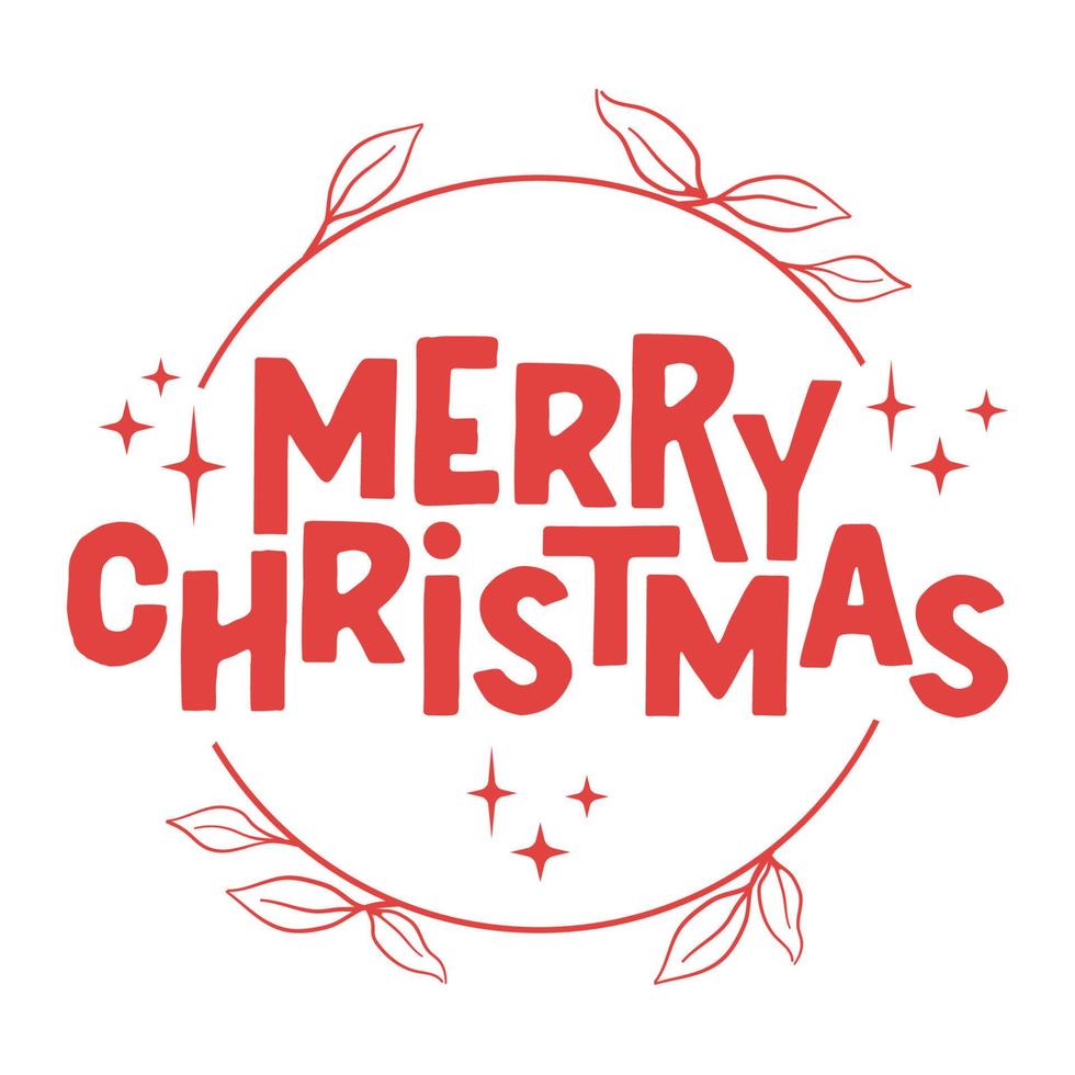 Merry Christmas lettering message banner. Creative typography for Holiday Greeting card or poster. vector