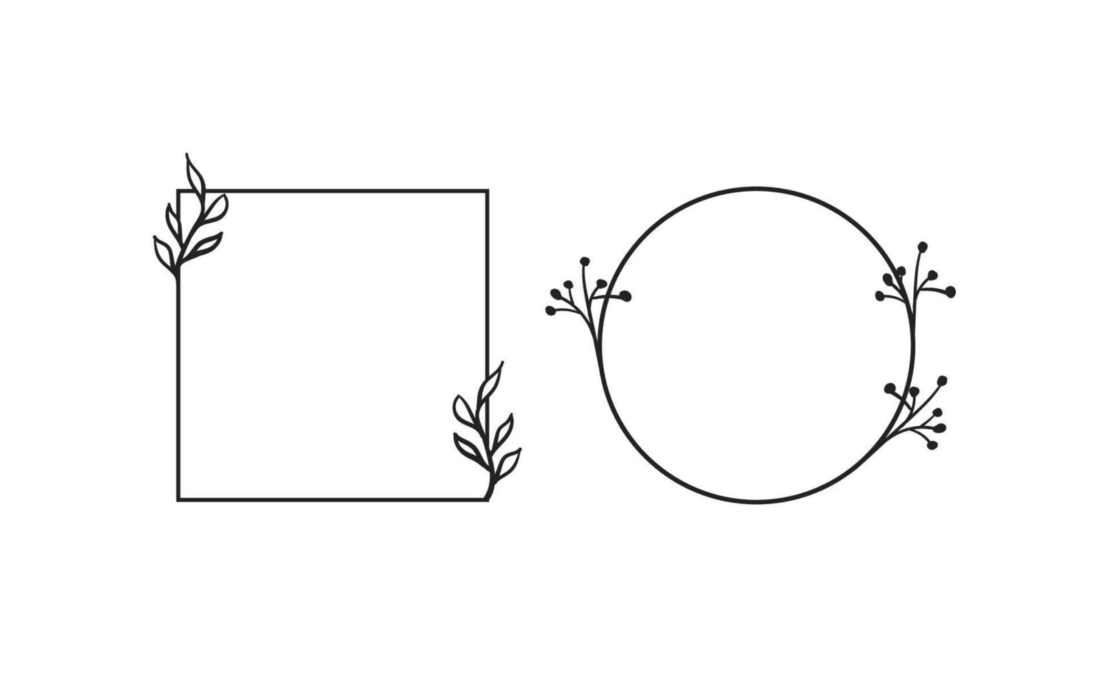 Floral frames. Wreath decorative borders. vector