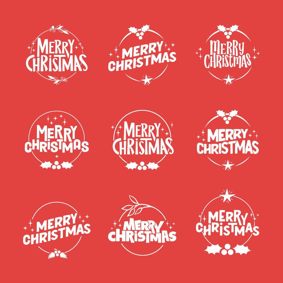 Merry christmas lettering design. Xmas holidays decoration badge. vector