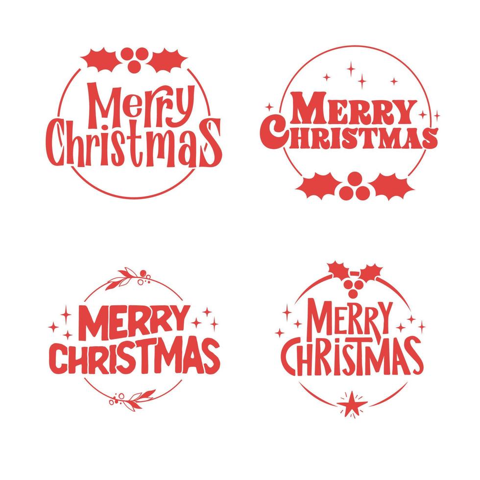 diseño de letras de feliz navidad. insignia de decoración de vacaciones de navidad. vector