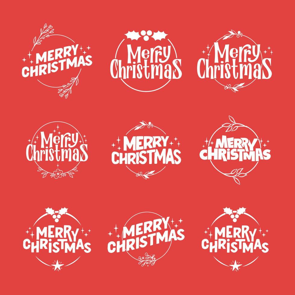 Merry christmas lettering design. Xmas holidays decoration badge. vector