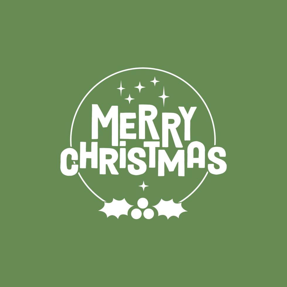 letras de feliz navidad. insignia decorativa de vacaciones. diseño de celebración de navidad para tarjeta o pancarta. vector