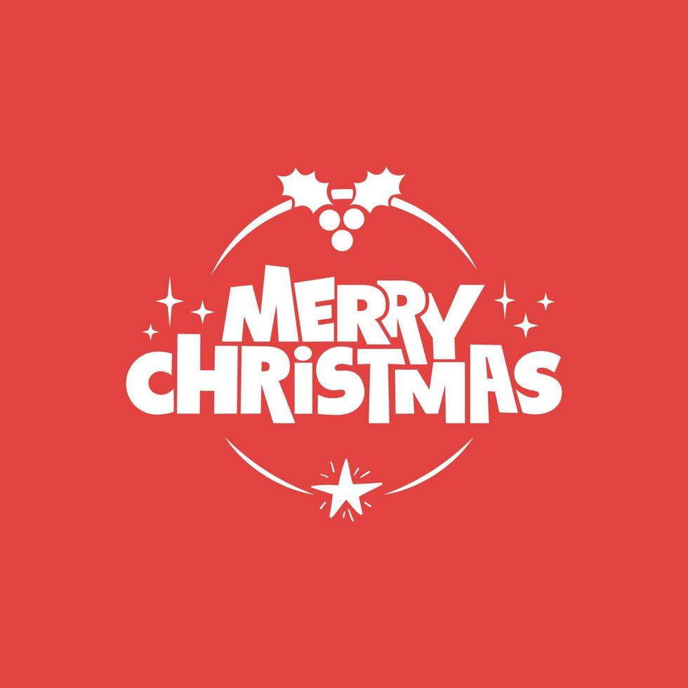letras de feliz navidad. insignia decorativa de vacaciones. diseño de celebración de navidad para tarjeta o pancarta. vector