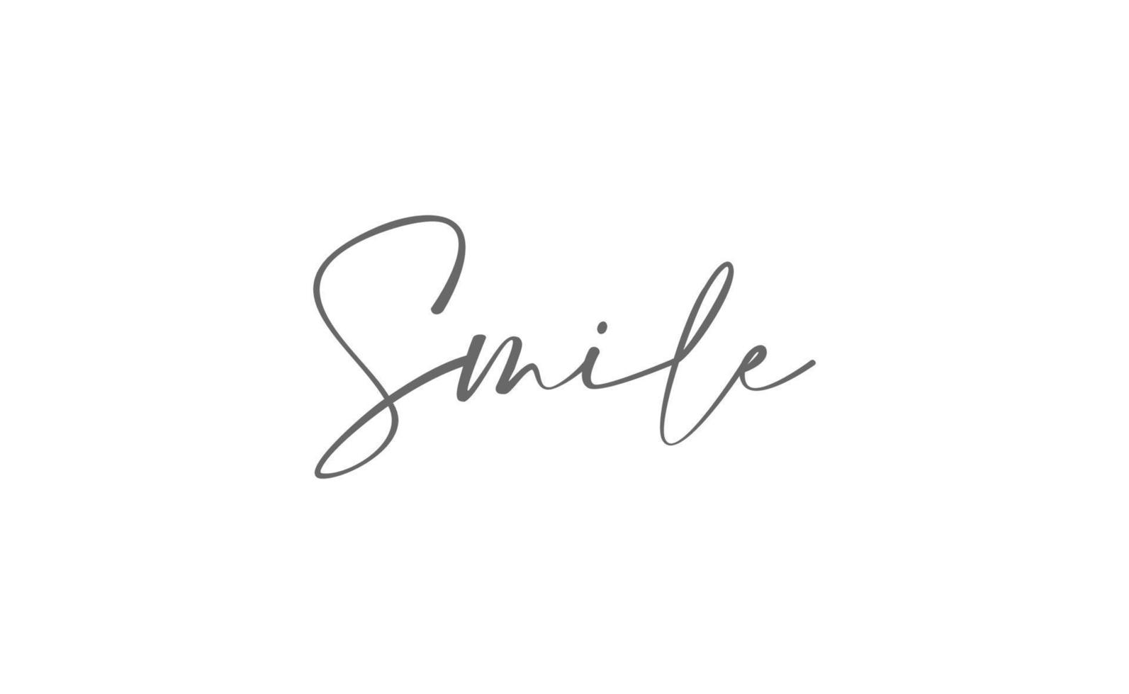 Smile handwritten brush lettering. Modern calligraphy isolated on white background. vector