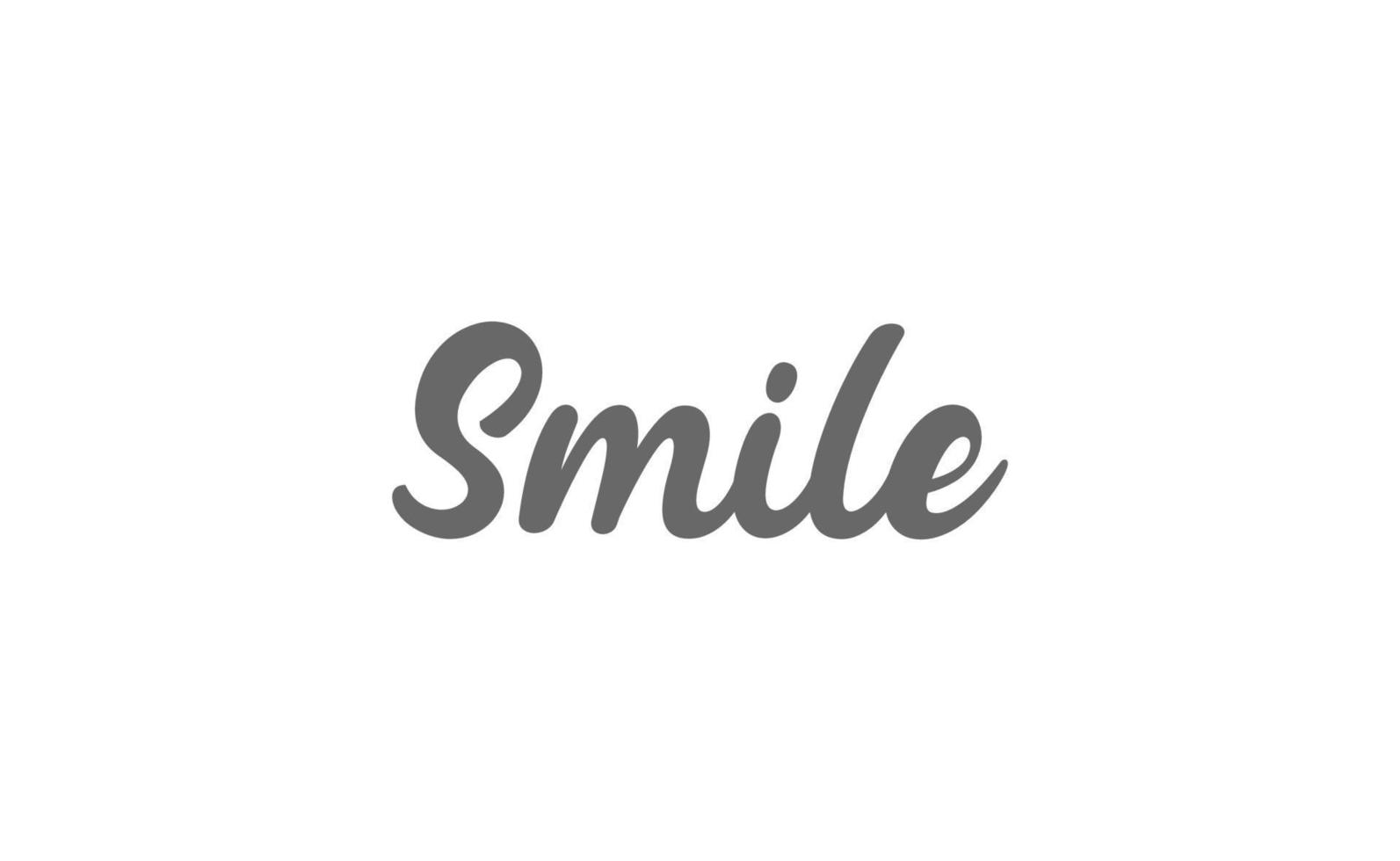 Smile handwritten brush lettering. Modern calligraphy isolated on white background. vector