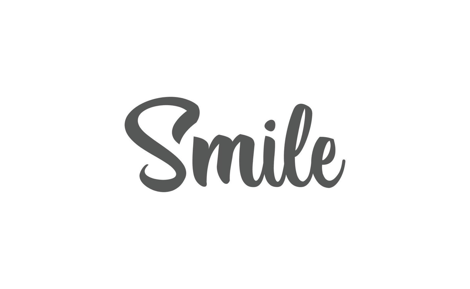 Smile handwritten brush lettering. Modern calligraphy isolated on white background. vector