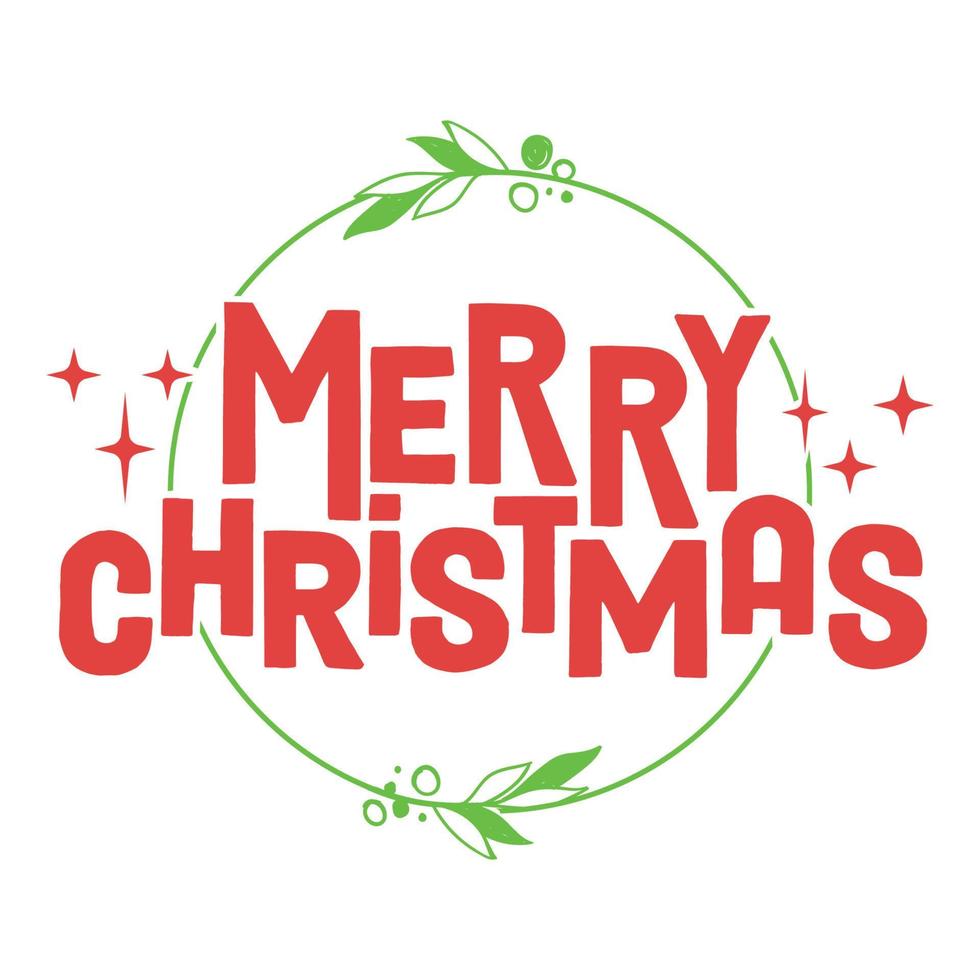 Merry Christmas lettering message banner. Creative typography for Holiday Greeting card or poster. vector