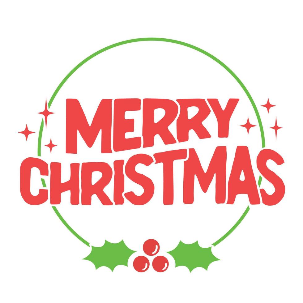 Merry Christmas lettering message banner. Creative typography for Holiday Greeting card or poster. vector