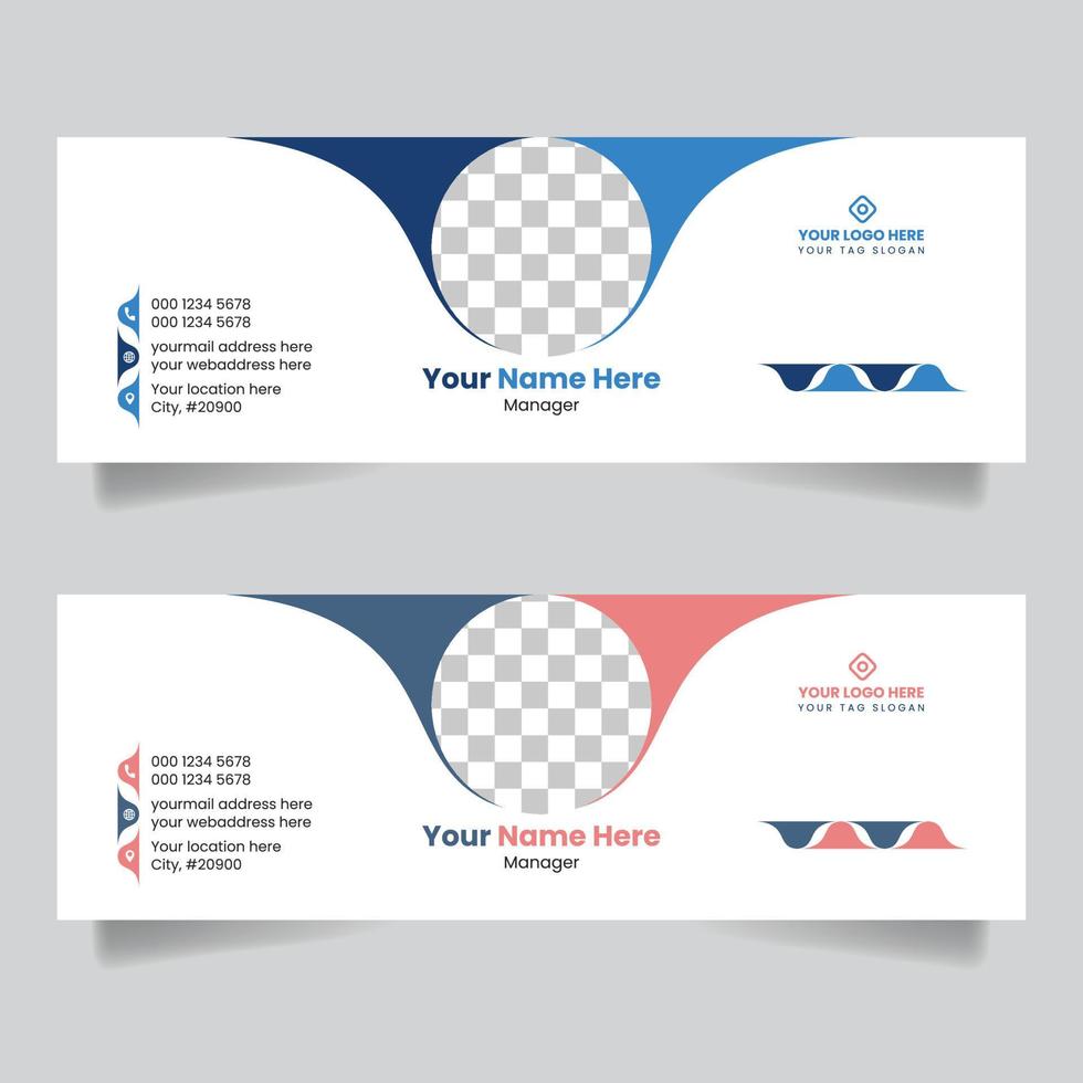 Creative business email signature or cover page template design vector