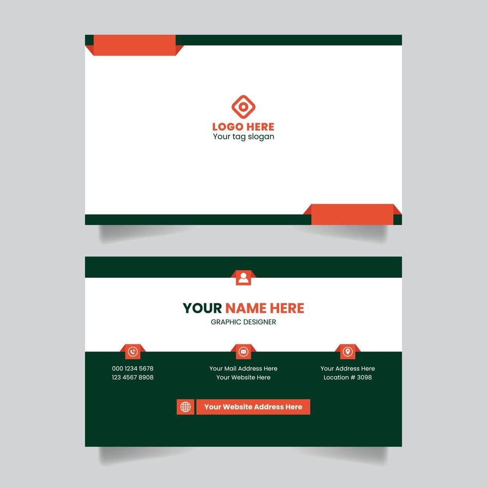 Modern creative business card and name card visiting card horizontal simple clean template design vector