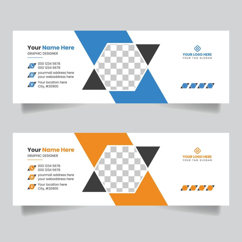 Creative business email signature or cover page template design vector