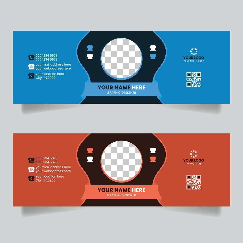 Creative business email signature or cover page template design vector