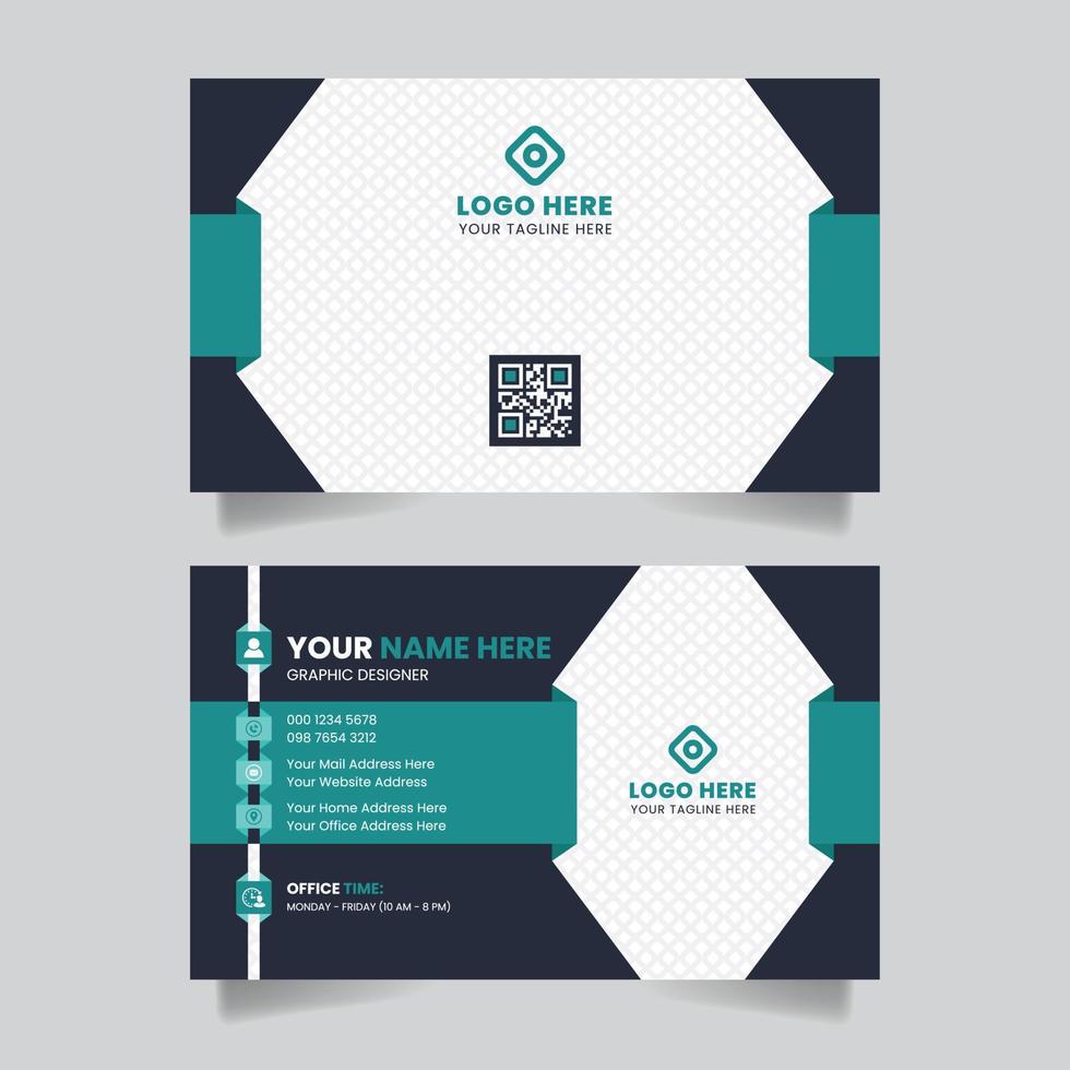 Modern creative business card and name card visiting card horizontal simple clean template design vector