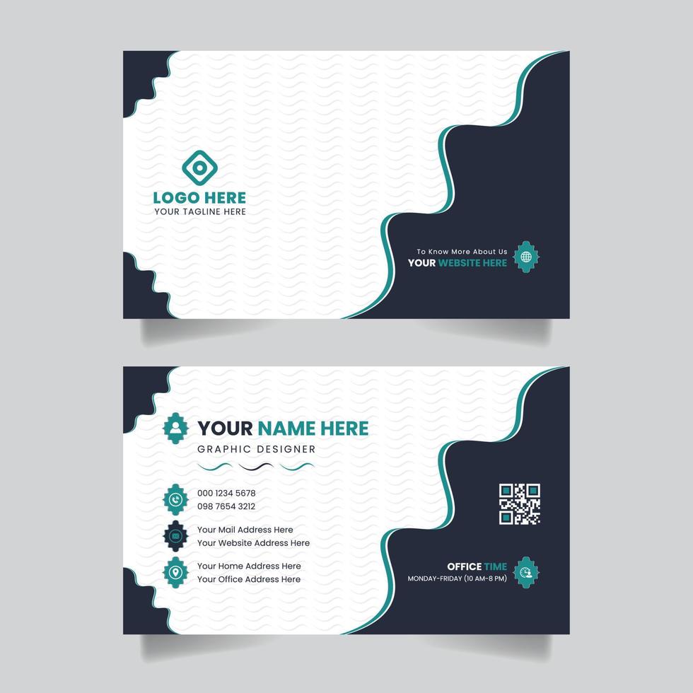 Modern creative business card and name card visiting card horizontal simple clean template design vector