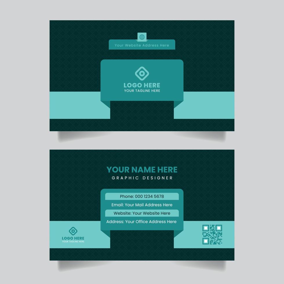 vector de plantilla de diseño de tarjeta de visita o nombre de tarjeta de visita creativa simple de doble cara