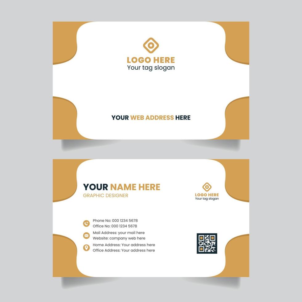 Simple double-sided creative business card name or visiting card design template vector
