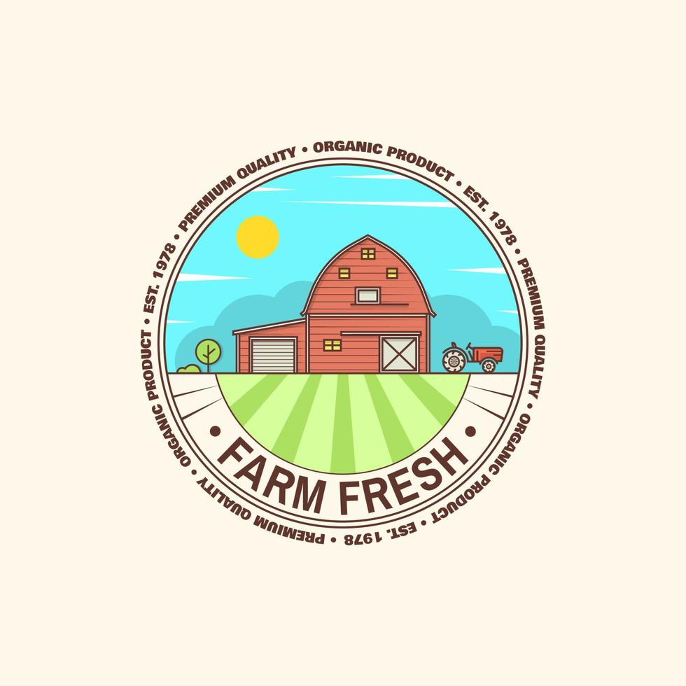 Fresh farm badge, label or sign in vintage style. vector