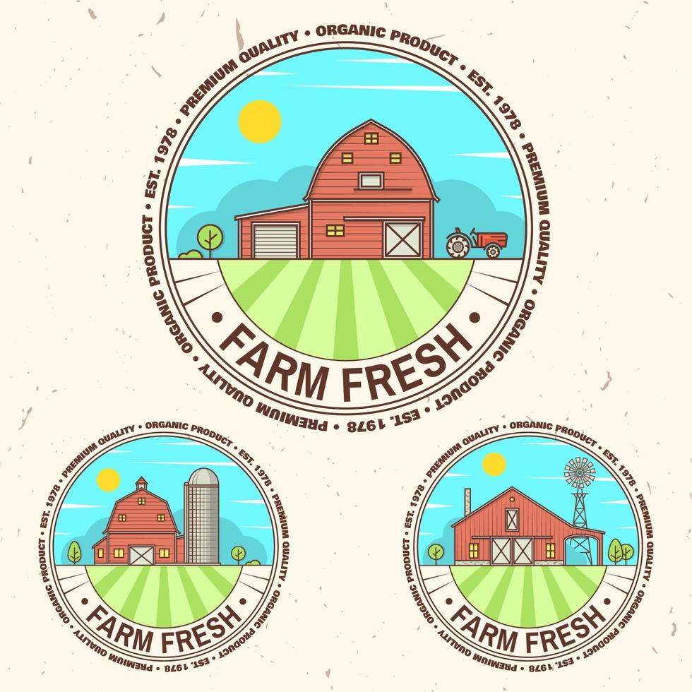 insignia de granja fresca, etiqueta o letrero en estilo vintage. vector