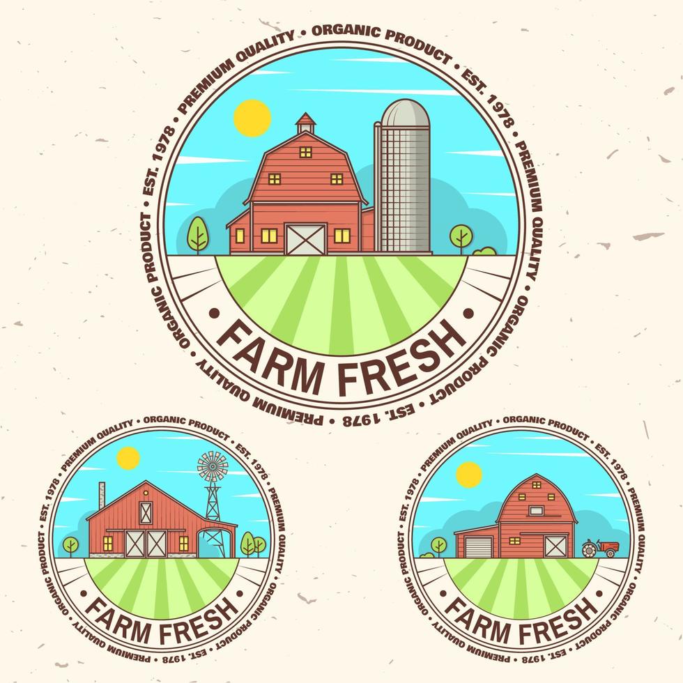 Fresh farm badge, label or sign in vintage style. vector