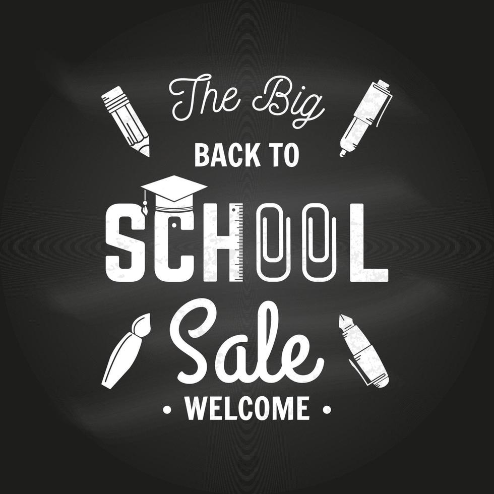 Back to School design on the chalkboard vector