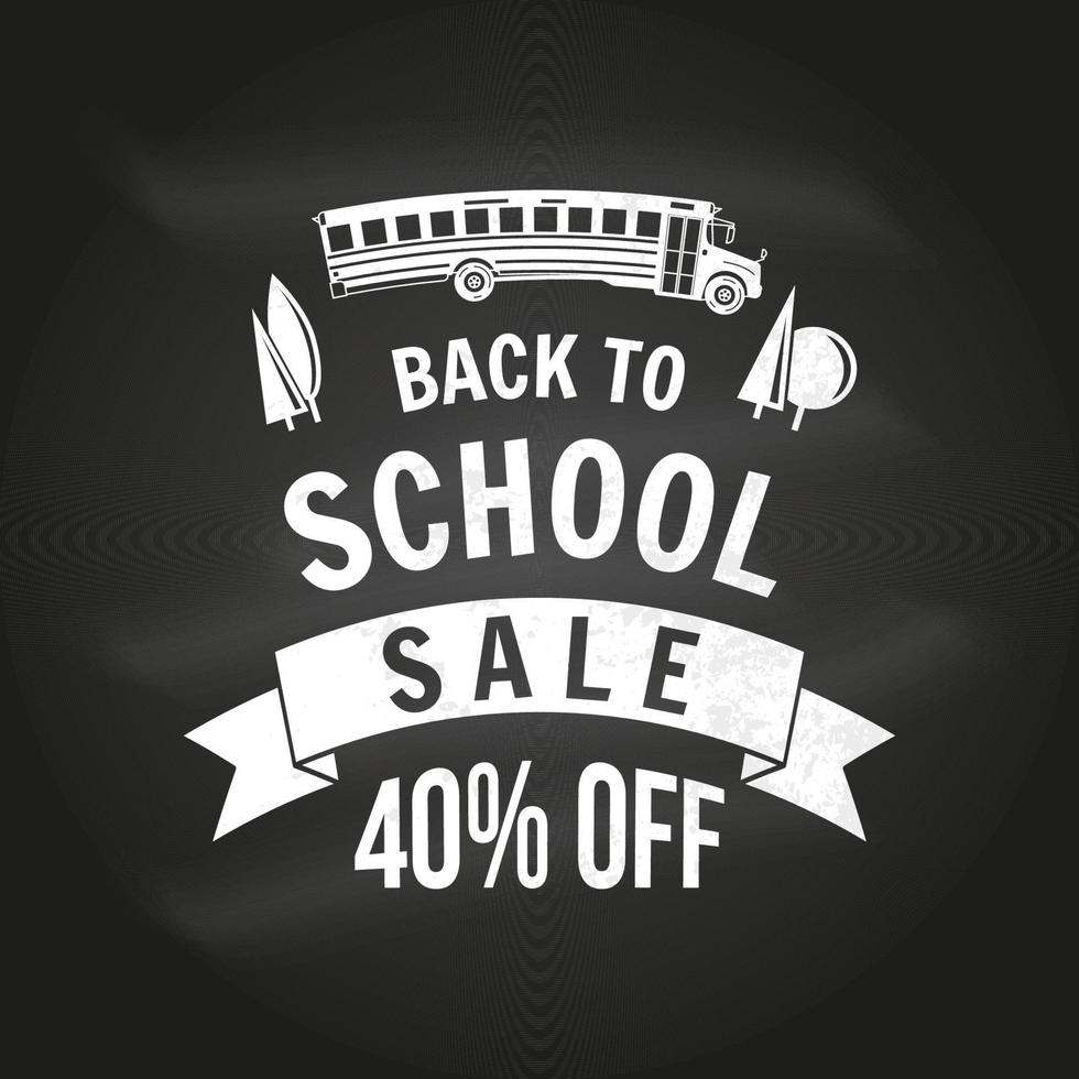 Back to School design on the chalkboard vector