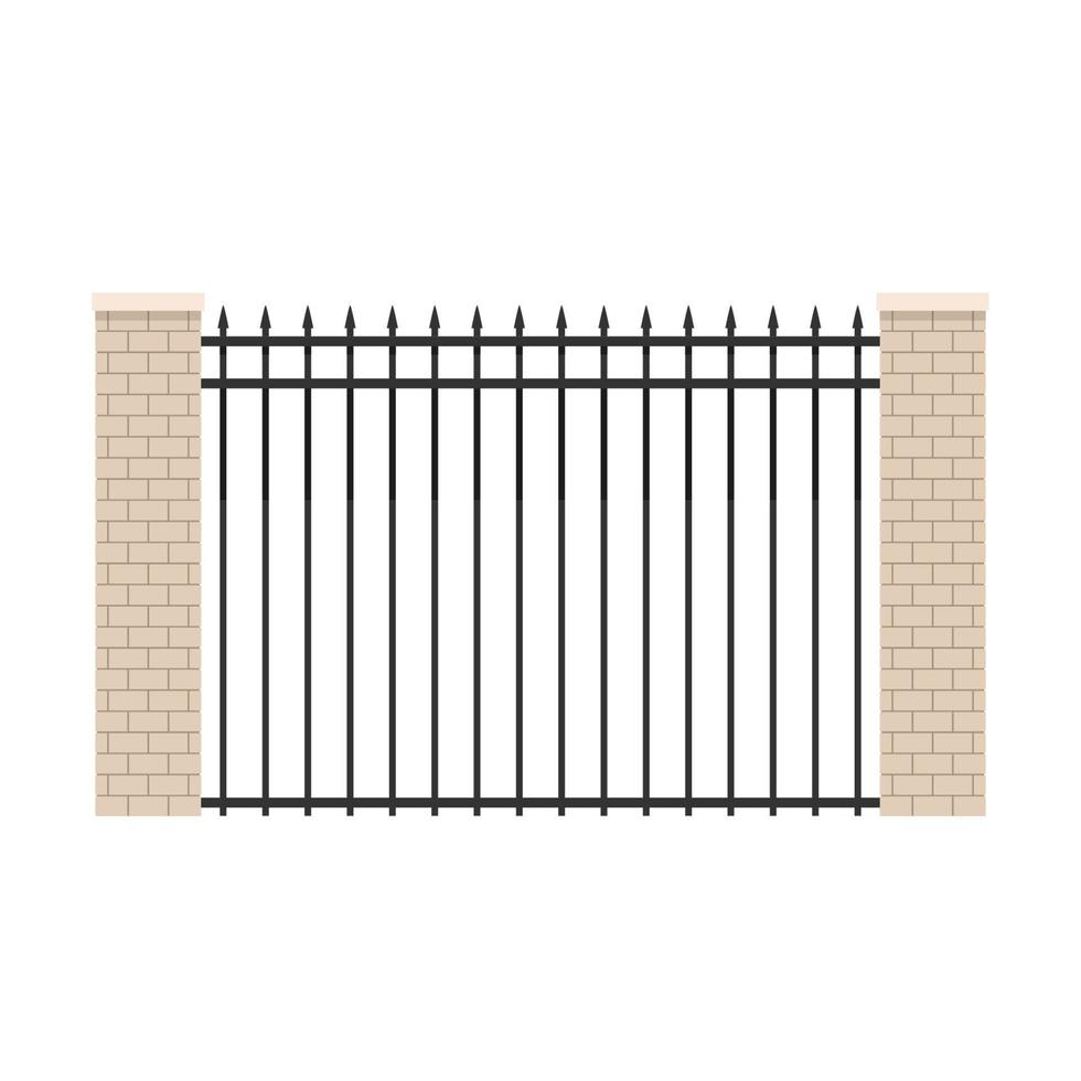 Brick pillar vector. wallpaper. Brick pillar on white background. Railing vector. vector