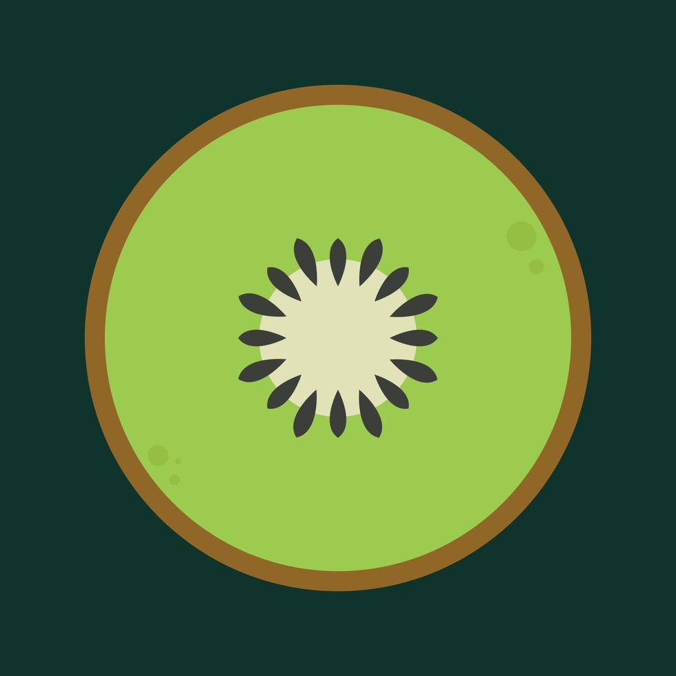 kiwi sobre fondo verde. vector de kiwi símbolo. diseño del logotipo de kiwi.