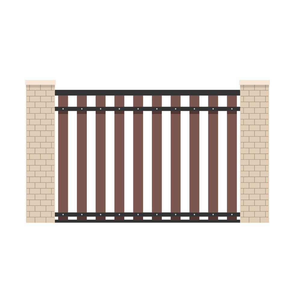 Brick pillar vector. wallpaper. Brick pillar on white background. Railing vector. vector