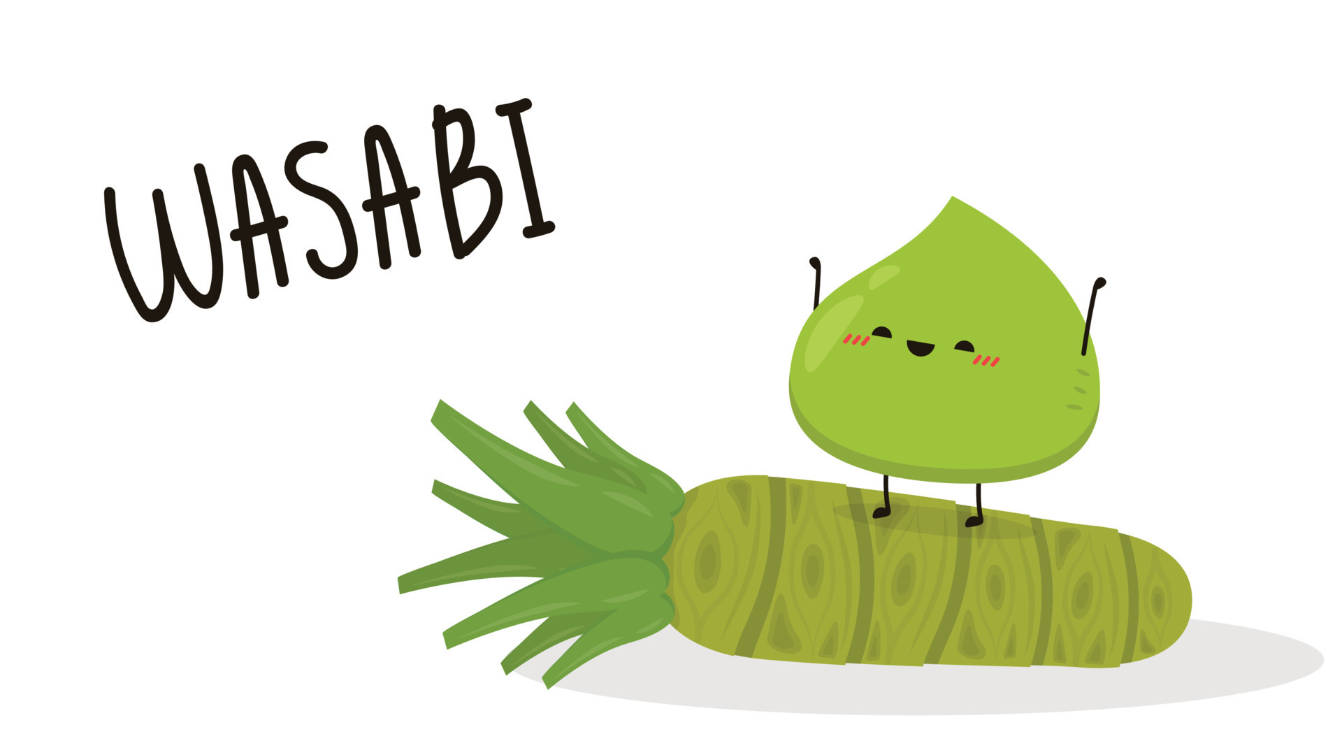 Wasabi root character. Wasabi root on white background. 16807105 Vector