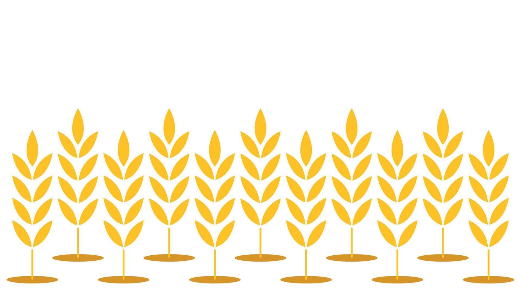 Wheat pattern wallpaper. oat symbol. free space for text. rice sign. Rice pattern wallpaper. vector